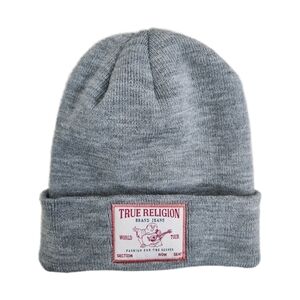 NWOT - True Religion Men's World Tour Knit Beanie - Heather Gray